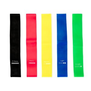 KIT ELÁSTICOS PARA EXERCÍCIOS COM 5 PEÇAS
