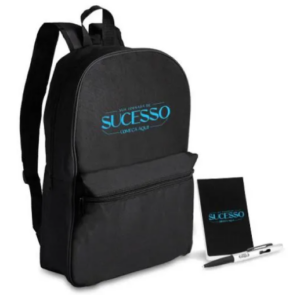 Conj. Mochila, Bloco E Caneta - 3 Pçs