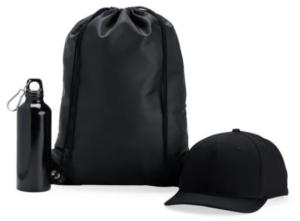 Conj. Mochila Sacola, Garrafa E Boné - 3 Pçs