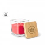ESSENCE. Vela aromática, de 50 g., em copo de vidro com tampa em bambu